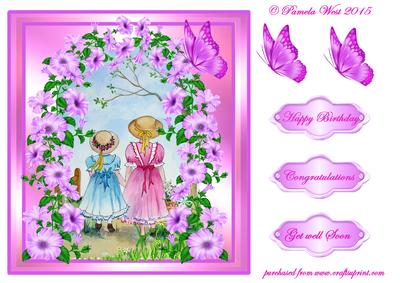 Spring Walk with Archway and Butterflies