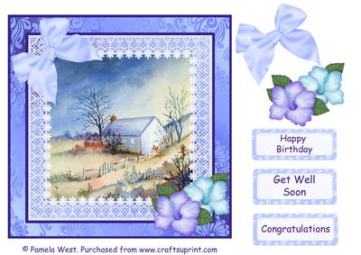 8x8 Country Cottage with Sentiments and Decoupage