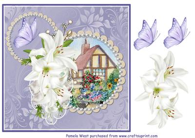 8x8 Cottage Garden Framed with Lilies