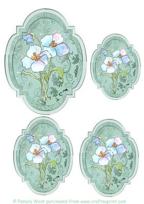 Blue Poppies Toppers/tags