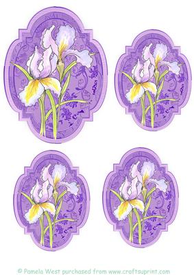Irises 2 Toppers/tags