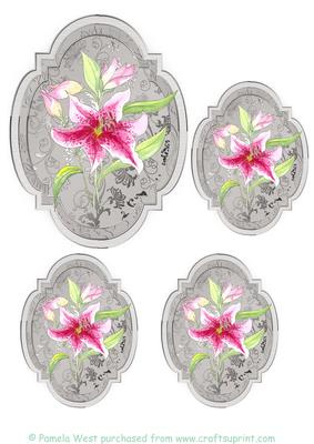 Pink Lily, Toppers/tags