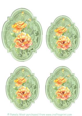 Yellow Roses Toppers/tags