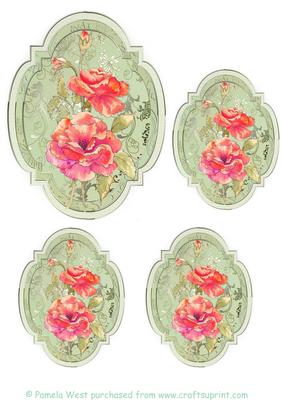 Red Roses Toppers/tags
