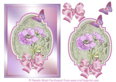 Anemone Card Topper with Decoupage