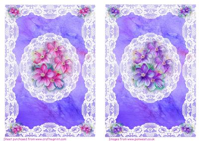 2 Lacey Blue Toppers with Clematis