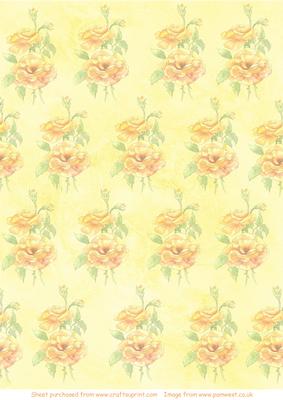 Watercolour Yellow Rose Vellum