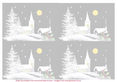 Winter Church in Snow Vellum