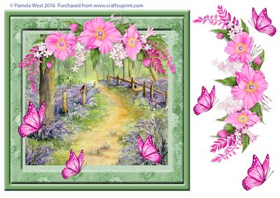 Bluebell Wood and Butterflies Decoupage Topper