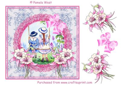 Best Friends on the Swing Decoupage Topper