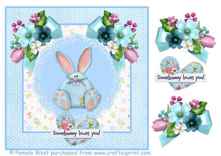 Some Bunny Loves You Mini Kit with Decoupage and Insert