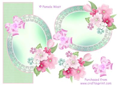 Over the Edge Floral Card Front with Decoupage