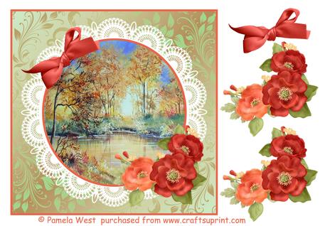 8x8 Autumn Lake Mini Kit with Decoupage