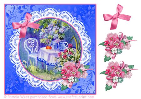 8x8 Tea in the Garden Mini Kit with Decoupage