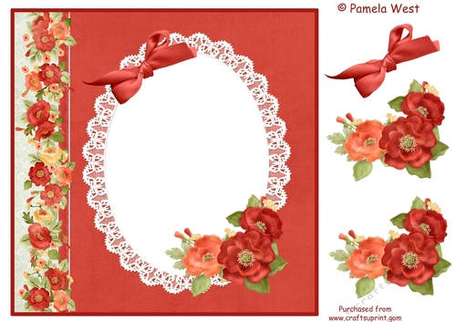 Poppy Card front with decoupage