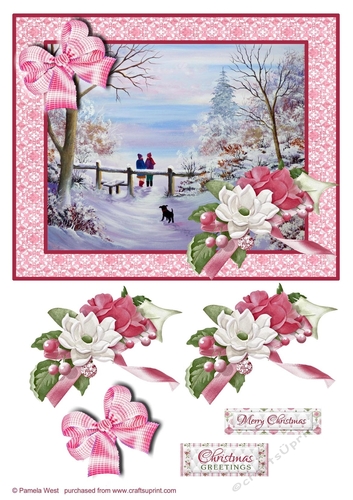 Wait for Me Card topper with floral decoupage