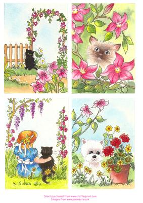 4 Cute Mixed Card Toppers from Original Watercolours