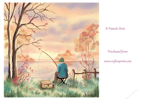 Fishing at SUnset Original Art, Designer Resource