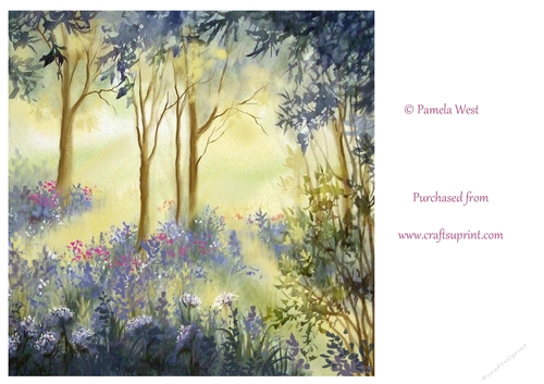 MIsty woodland with Sunbeams Original Art, Designer Resource