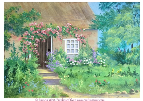 Cottage Garden Original Art. Designer resource