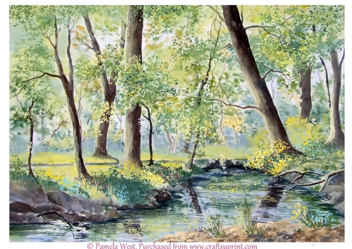 Stream in Spring Original Art. Designer resource