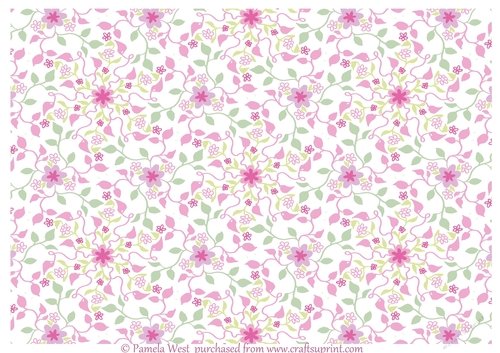 Flowers and Leaves background 2a pink