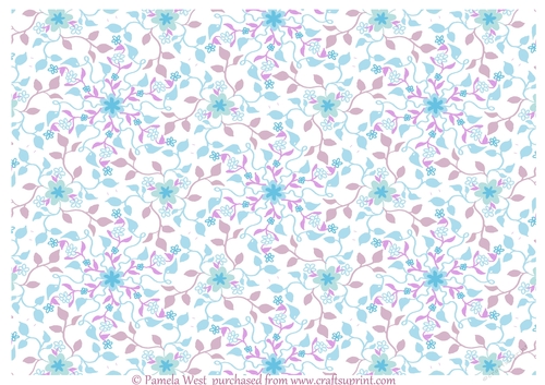 Flowers and Leaves background 2d turquoise