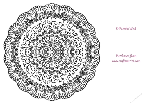Measdowsweet Mandala. Colouring page, digistamp, coloring sheet
