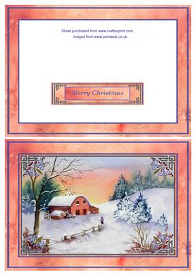 Red Barn in Snow Topper and Frame