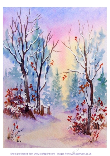 Winter Glow.  Card topper/Designer resource