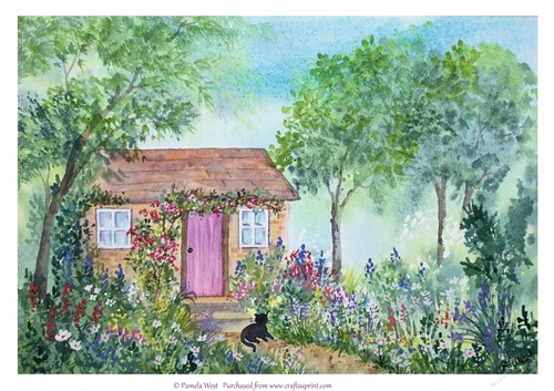Hidden Cottage Card Topper or Designer Resource