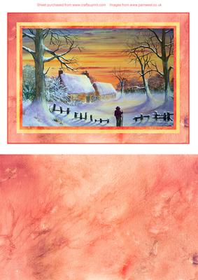 Snowy Winter Sunset Topper and Background
