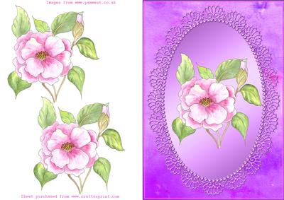 Camelia Step by Step Decoupage with Metallic Frame