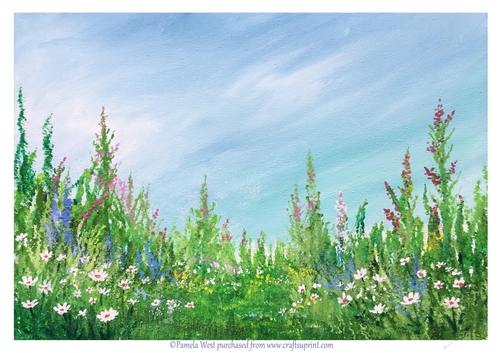 Field Flowers in Summer Designer resource/ card topper