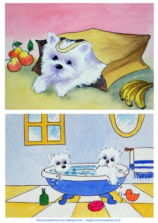 2 Westie Character Paintings