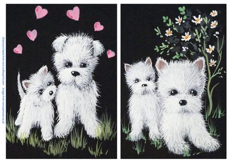 Westie Friends and Westie Mum and Puppy