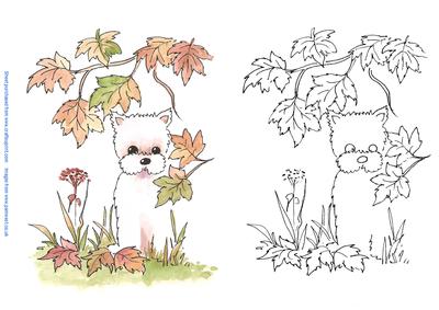 Autumn Westie Digital Stamp
