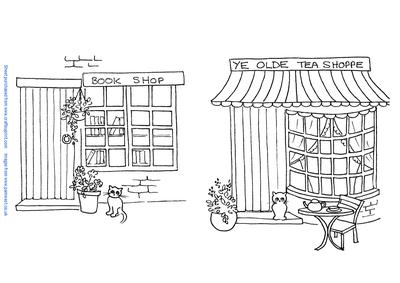 Book Shop and Tea Shop Digi Stamps