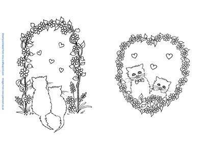 2 Cat Sweethearts Digi Stamps
