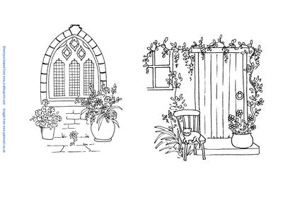 Church Window and Cottage Door Digi Stamps