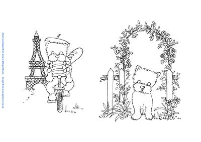 French Westie and Westie and Archway Digi Stamps