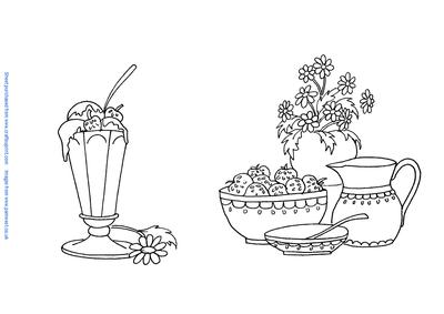 Ice Cream Sundae and Strawberries and Cream