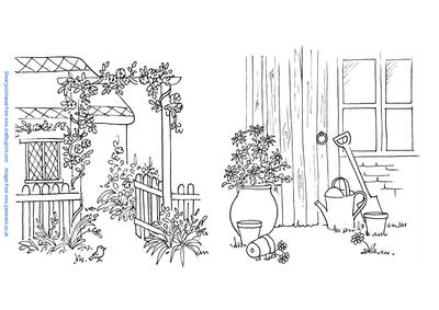 Garden Archway and Potting Shed Digi Stamps