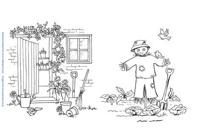 Potting Shed and Scarecrow Digi Stamps