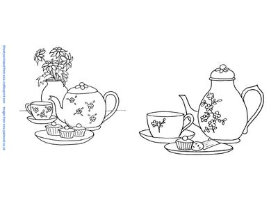 Tea and Cakes and Tea and Cookies Digi Stamps