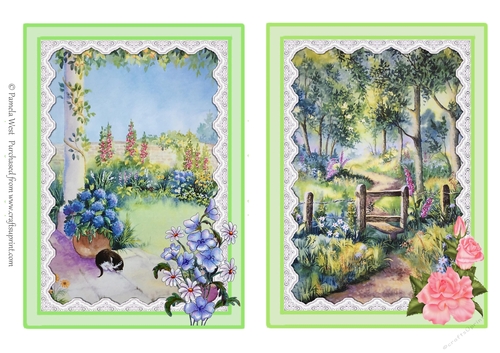 Country Garden and Summer Woods Two  card toppers