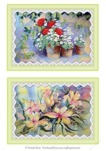 Daisies and Geraniums and Lilies Two card toppers