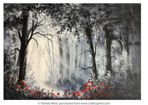 Sunbeams and Poppies. Original art for Designer resources or card toppers