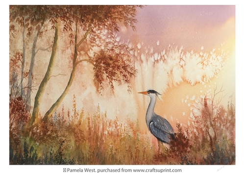 The Heron. Original art for Designer resources or card toppers