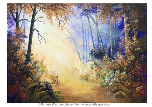 Sun Through the Trees. Original art for Designer resources or card toppers